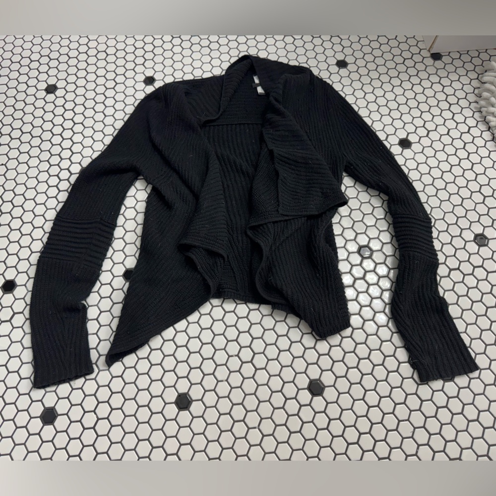 Generation Love Black Open Front Cardigan with cashmere size XS